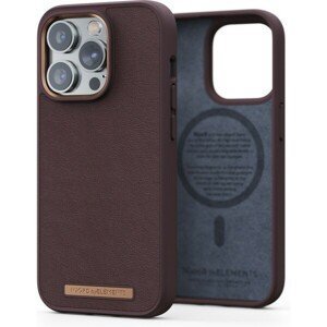 NJORD Genuine Leather Magsafe Case iPhone 14 Pro tmavo hnedý