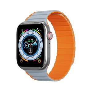 Dux Ducis Magnetický remienok Apple Watch 1 / 2 / 3 / 4 / 5 / 6 / 7 / 8 / SE / Ultra (42, 44, 45, 49 mm) (verze LD), šedo oranžový