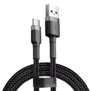 JP nylonový kábel USB na USB-C, 1 meter, čierny