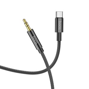 Hoco UPA19 kábel USB-C - AUX Jack 3,5 mm, 1 m, čierny