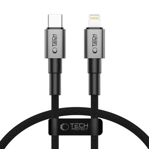 Tech-Protect UltraBoost DNA kábel Lightning, PD27W/3A, 0,25m, sivý