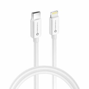 Forcell kábel USB-C - Lightning, MFi, 3A/9V, 30W, C901, 1m, biely