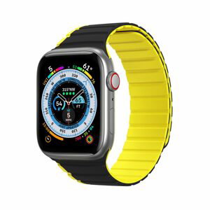 Dux Ducis Magnetický remienok Apple Watch 1 / 2 / 3 / 4 / 5 / 6 / 7 / 8 / SE / Ultra (42, 44, 45, 49 mm) (verze LD), čierno žltý