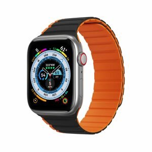 Dux Ducis Magnetický remienok Apple Watch 1 / 2 / 3 / 4 / 5 / 6 / 7 / 8 / SE / Ultra (38, 40, 41 mm) (verze LD), čierno oranžový
