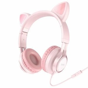 Hoco W36 Cat Ear Slúchadlá s mikrofónom, ružová