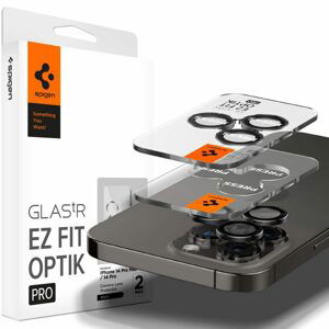 Spigen Optik.TR Ez Fit ochrana fotoaparátu, 2 kusy, iPhone 14 Pro / 14 Pro Max / 15 Pro / 15 Pro Max, čierna