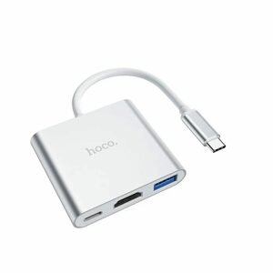 Hoco adaptér HUB HB14 Easy use, USB-C na USB3.0 + HDMI + USB-C Power Delivery, (PD67W) [EOL]