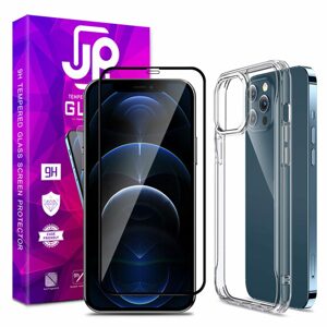 JP Dual Pack 3D Tvrdené sklo + priehľadný obal, iPhone 12 Pro