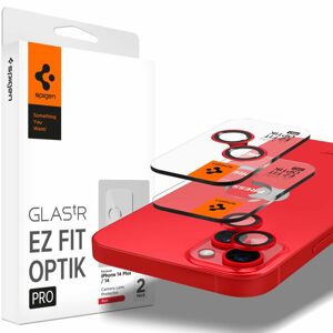 Spigen Optik.TR Ez Fit ochrana fotoaparátu, 2 kusy, iPhone 14 / 14 Plus / 15 / 15 Plus, červená