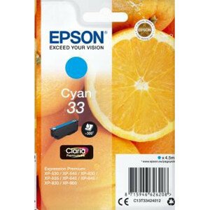 Zásobník Epson 33, C13T33424012 - originálny (Azúrová)