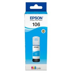 Epson 106, C13T00R240, fľaša s atramentom - originálny (Azúrová)