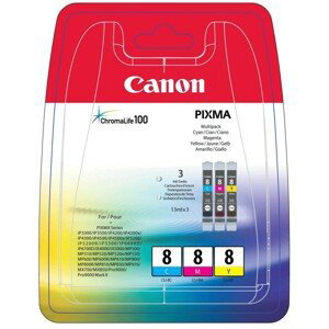 Canon CLI-8 0621B029, Multi-Pack (Azúrová, žltá, purpurová) - originálný