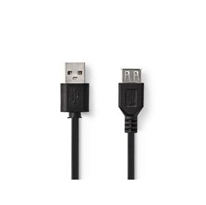 Kábel USB 2.0 A konektor/USB 2.0 A zdierka 2m NEDIS CCGT60010BK20