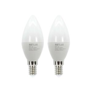 Žiarovka LED E14 5W C37 biela teplá RETLUX REL 24 2ks