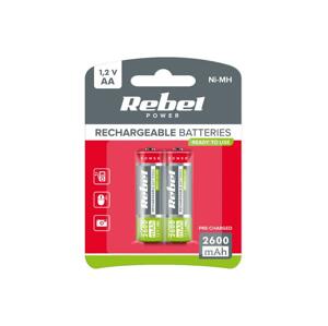 Batéria AA (R06) nabíjací 1,2V/2600 mAh REBEL blister