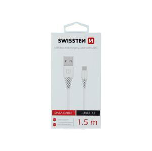 Kábel SWISSTEN 71504400 USB/USB-C 3.1 1,5m White