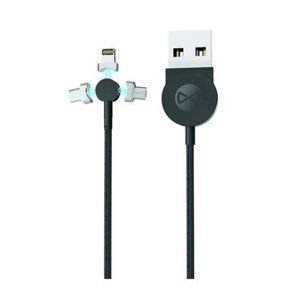 Forever Core 3v1 magnetický, USB/Micro USB, Lightning, USB-C, 1m