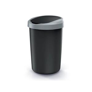 Kôš odpadkový COMPACTA R FLAP čierny so svetlo šedým vekom 40l