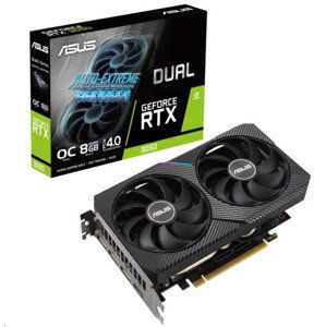 ASUS VGA NVIDIA GeForce RTX 3050 DUAL V2 OC 8G, 8G GDDR6, 1xDP, 1xHDMI, 1xDVI