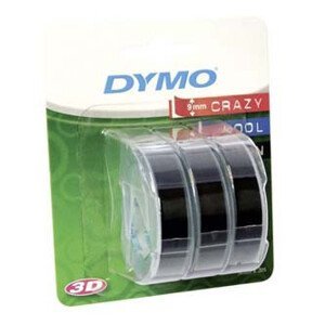 Dymo originál páska do tlačiarne štítkov, Dymo, S0847730, černý podklad, 3m, 9mm, 3D, 1 blister/3 ks