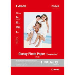 Canon Glossy Photo Paper, GP-501, fotopapier, lesklý, GP-501 typ 0775B082, biely, A4, 210 g/m2, 20 ks, inkoustový