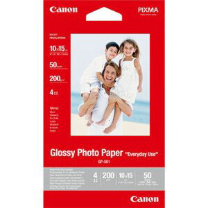 Canon Glossy Photo Paper, GP-501, foto papier, lesklý, GP-501 typ 0775B081, biely, 10x15cm, 4x6", 200 g/m2, 50 ks, inkoustový