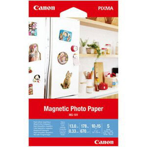 Canon Magnetic Photo Paper, MG-101, foto papier, lesklý, 3634C002, biely, Canon PIXMA, 10x15 cm, 4x6", 670 g/m2, 5 ks, nešpecifikov