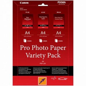 Canon Photo Paper Pre Variety Pack PVP-201, PVP-201, foto papier, 5x matný PM-101, 5x lesklý PT-101, 5x LU-101 typ lesklý, 6211B02