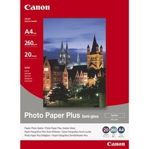 Canon Photo Paper Plus Semi-Glossy, SG-201, foto papier, pololesklý, saténový typ 1686B018, biely, 20x25cm, 8x10", 260 g/m2, 20 ks