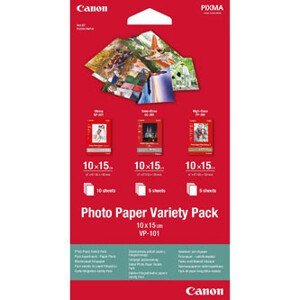 Canon Photo Paper Variety Pack VP-101, VP-101, foto papier, 5x PP201, 5x SG201, 10x GP501 typ lesklý, 0775B078, biely, 10x15cm, 4x