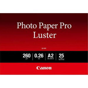 Canon LU-101 Photo Paper Pro Luster, LU-101, fotopapier, lesklý, 6211B026, biely, A2, 16.54x23.39", 260 g/m2, 25 ks, inkoustový
