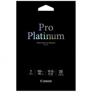 Canon Photo Paper Pro Platinum, PT-101, fotopapier, lesklý, 2768B013, biely, 10x15cm, 4x6", 300 g/m2, 20 ks, inkoustový