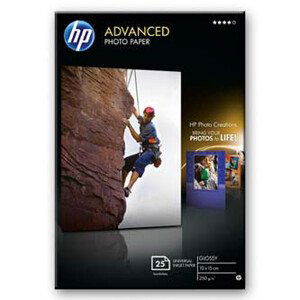 HP Advanced Glossy Photo Paper, Q8691A, foto papier, bez okrajov typ lesklý, zdokonalený typ biely, 10x15cm, 4x6", 250 g/m2, 25 ks