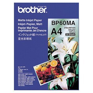 Brother Matte Inkjet Paper, BP60MA, foto papier, matný, biely, A4, 145 g/m2, 25 ks, inkoustový