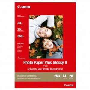 Canon Photo Paper Plus Glossy, PP-201 A4, fotopapier, lesklý, 2311B019, biely, A4, 260 g/m2, 20 ks, inkoustový