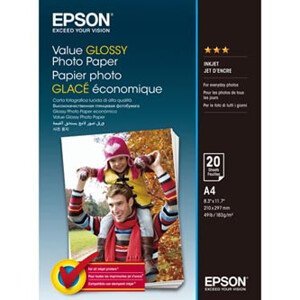 Epson Value Glossy Photo Paper, C13S400035, fotopapier, lesklý, biely, A4, 183 g/m2, 20 ks, inkoustový