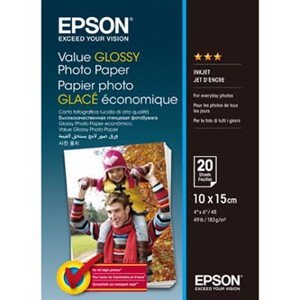 Epson Value Glossy Photo Paper, C13S400037, foto papier, lesklý, biely, 10x15cm, 183 g/m2, 20 ks, inkoustový
