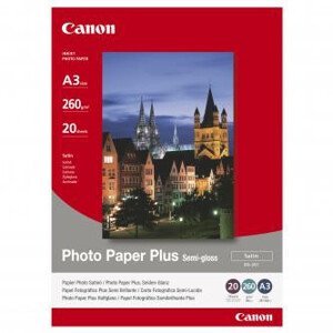 Canon Photo Paper Plus Semi-Glossy, SG-201 A3, foto papier, pololesklý, saténový typ 1686B026, biely, A3, 260 g/m2, 20 ks, atrameň