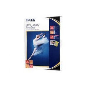 Epson Ultra Glossy Photo Paper, C13S041944BH, foto papier, lesklý, biely, R200, R300, R800, RX425, RX500, 13x18cm, 5x7", 300 g/m2,