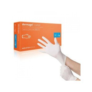 DERMAGEL COATED - Latexové nepudrované rukavice telové, vnútorná vrstva polymér, 100 ks, L