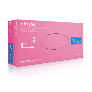 NITRYLEX PINK - Nitrilové rukavice (bez púdru) ružové, 100 ks, S