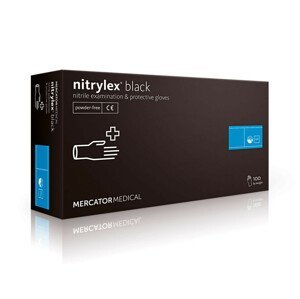 NITRYLEX BLACK - Nitrilové rukavice (bez púdru) čierne, 100 ks, S