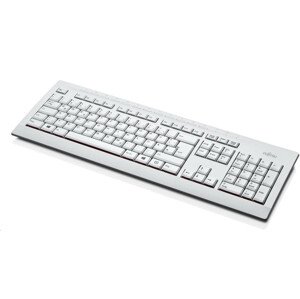 FUJITSU Klávesnica KB521 USB SK SK + 12 multimedia keys - postriekaniu odolná - marble grey - biela