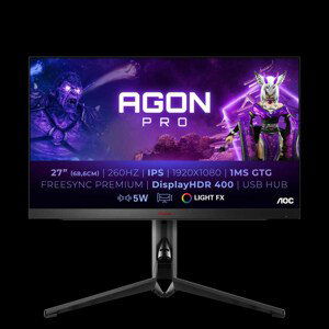 AOC MT IPS LCD WLED 27" AG274QS - IPS panel, 2560x1440, 300Hz, 2xHDMI, 2xDP, USB 3.2, repro, pivot