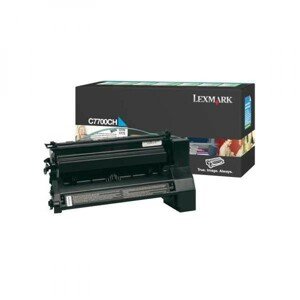 LEXMARK C7700CH - originálny toner, azúrový, 10000 strán