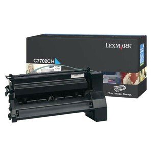 LEXMARK C7702CH - originálny toner, azúrový, 10000 strán