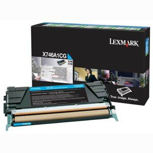 LEXMARK X746A1CG - originálny toner, azúrový, 7000 strán