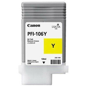 CANON PFI-106 Y - originálna cartridge, žltá, 130ml