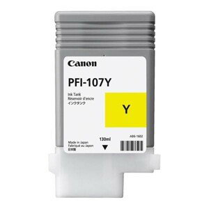 CANON PFI-107 Y - originálna cartridge, žltá, 130ml