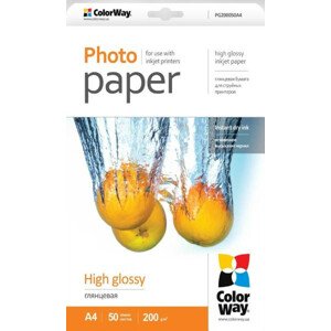 COLORWAY fotopapier/ high glossy 200g/m2, A4/ 50 kusov